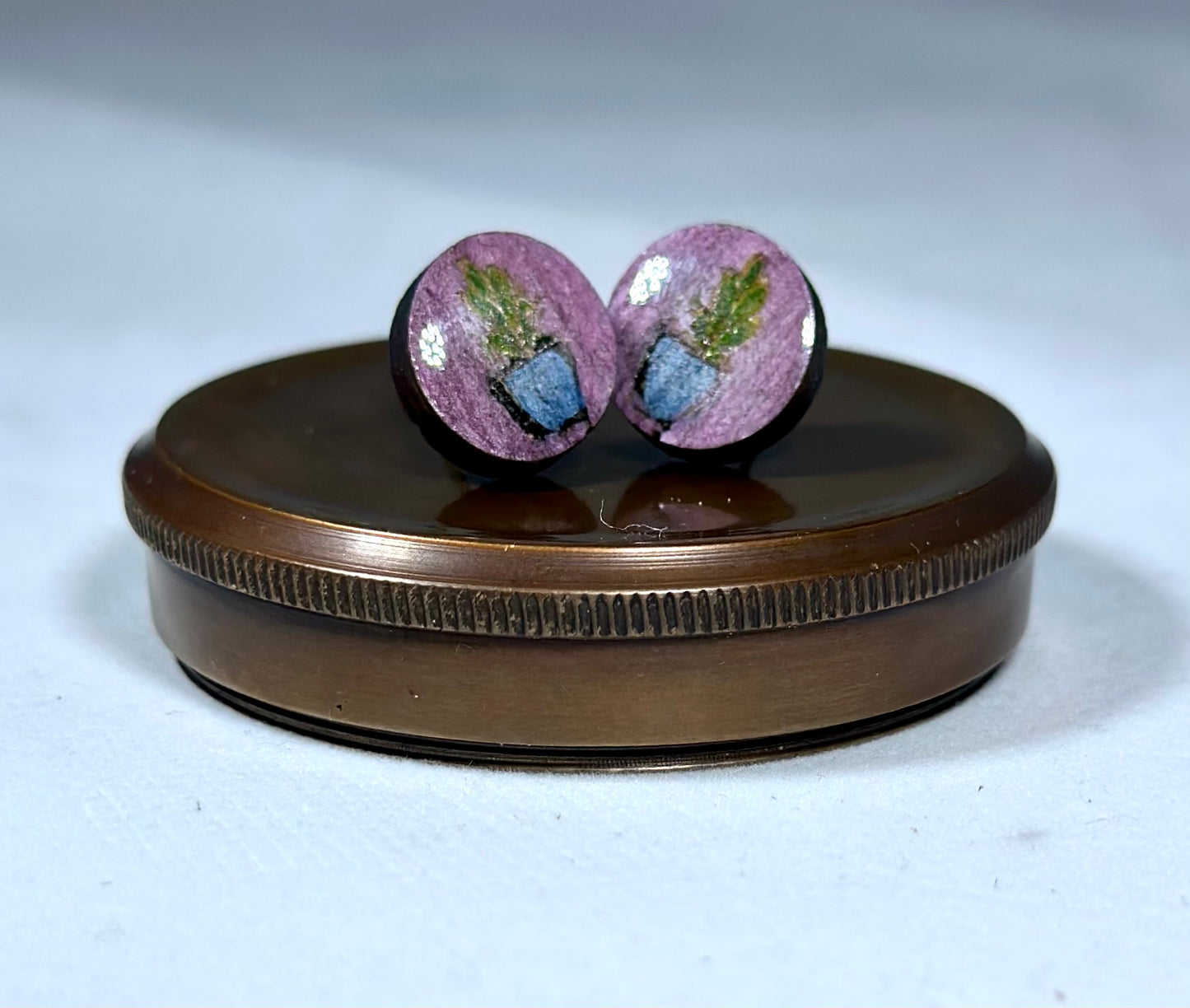 Succulent Wooden Earring Studs