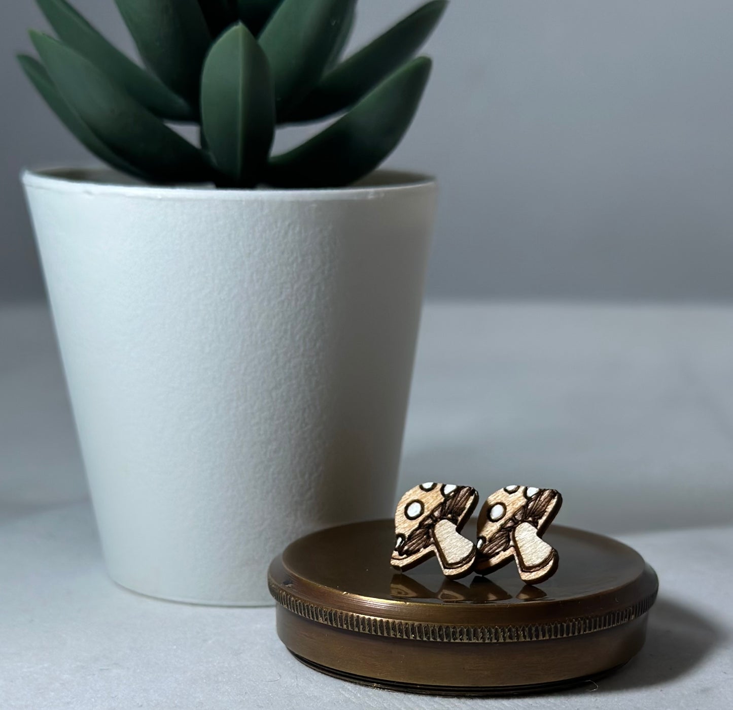 Laser-Engraved Wooden Earring Studs - Nature's Elegance